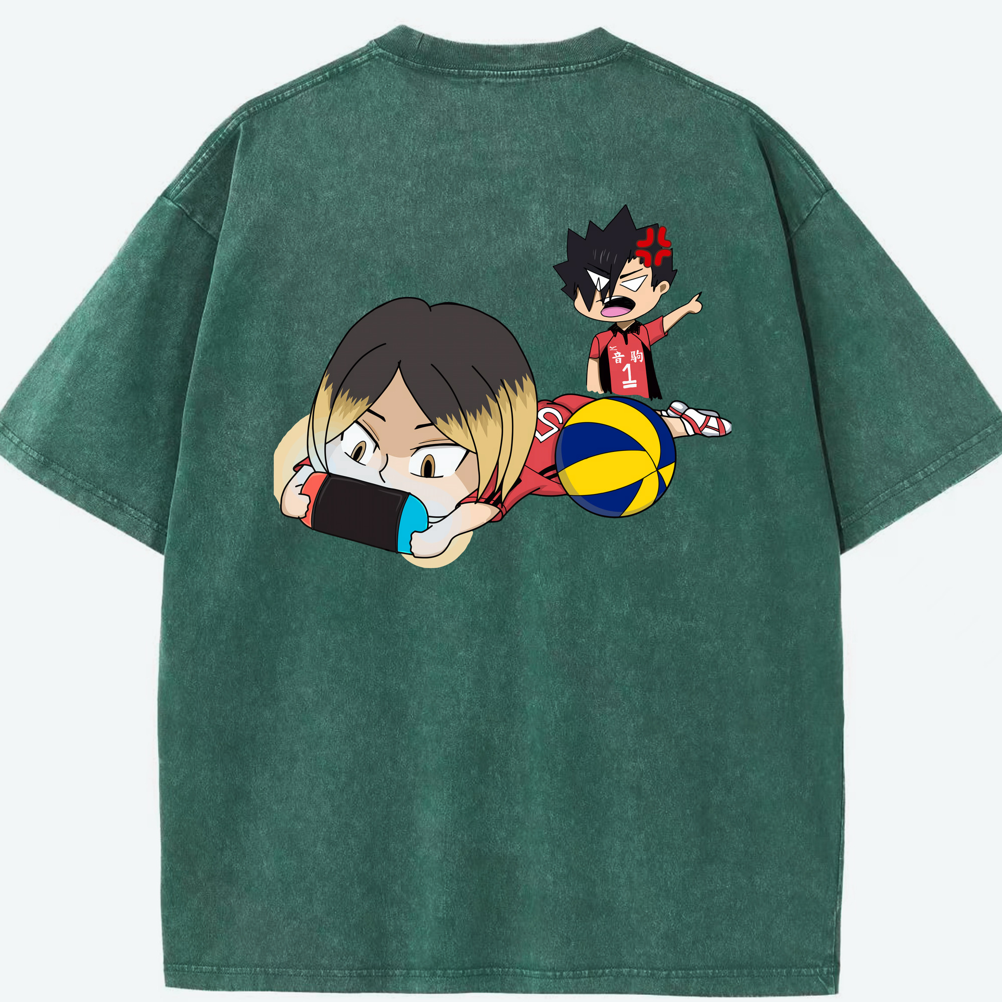 （画像用） ハイキュー!! Haikyu!! 綿100% ヴィンテージ風 半袖Tシャツ（背面プリント）